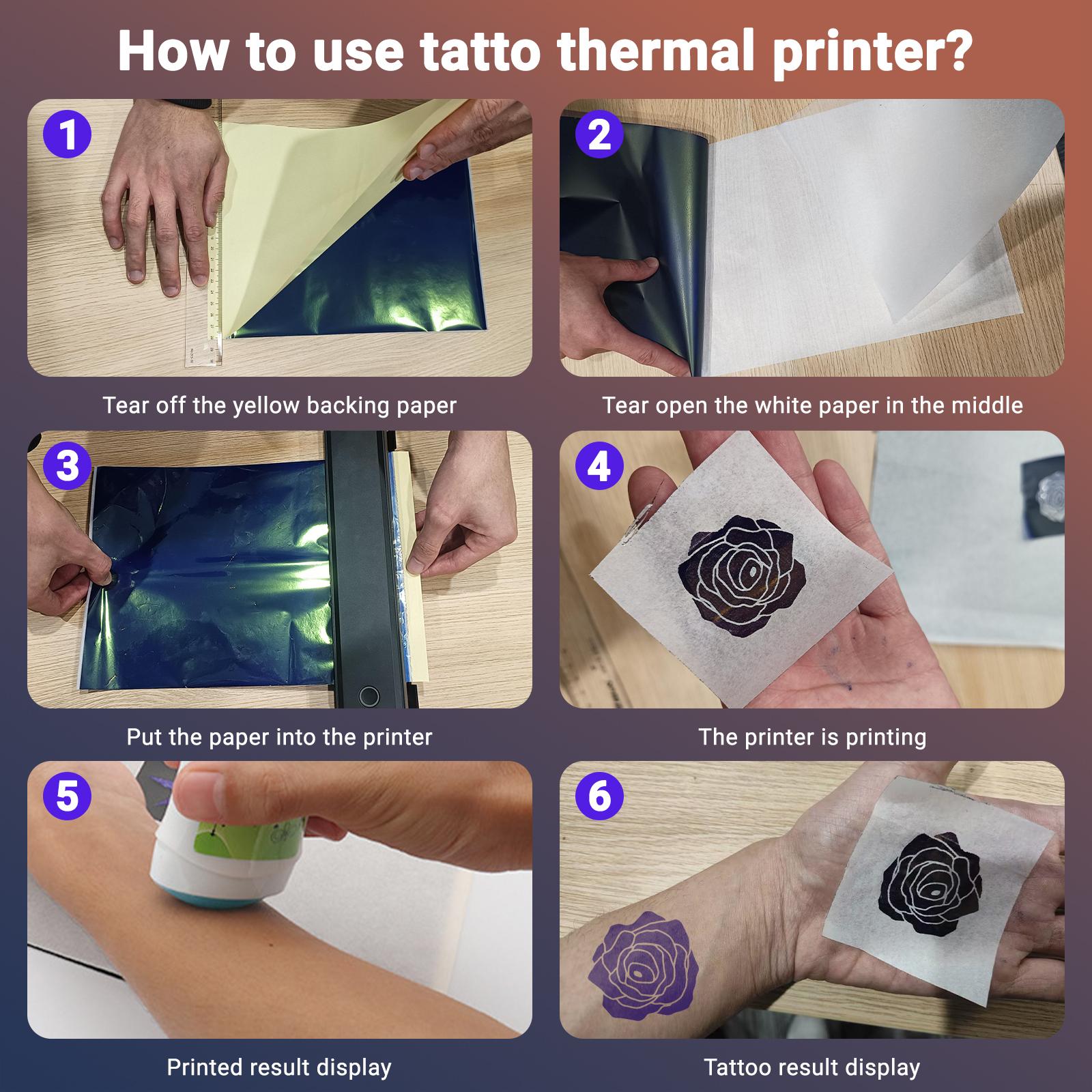 Wireless Bluetooth Tattoo Stencil Printer 2400mAh Battery Portable Thermal Copier Machine for Smartphones & PC Cordless Tattoo Enthusiasts 450g Lightweight Mini Size#TikTokShopHolidayHaul