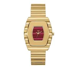 JBW Men's Atlas 18K Gold Plated Red Dial Watch