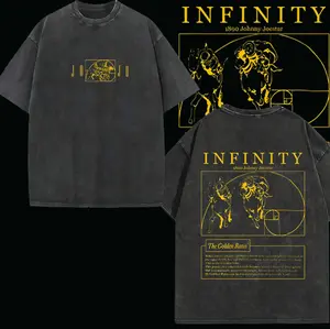 Johnny Joesta jojo sbr Steel ball run golden ratio Golden Spin -- Short Sleeve Cotton Unisex Retro Wash Tee