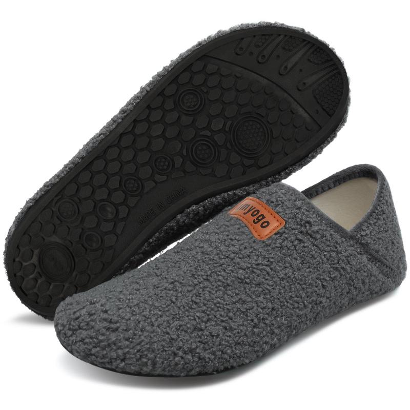 House Slippers For Woman Women's Fuzzy Fur Slippers Casual Non Slip Barefoot Slipper Socks Warm Closed Back Indoor Outdoor Shoes