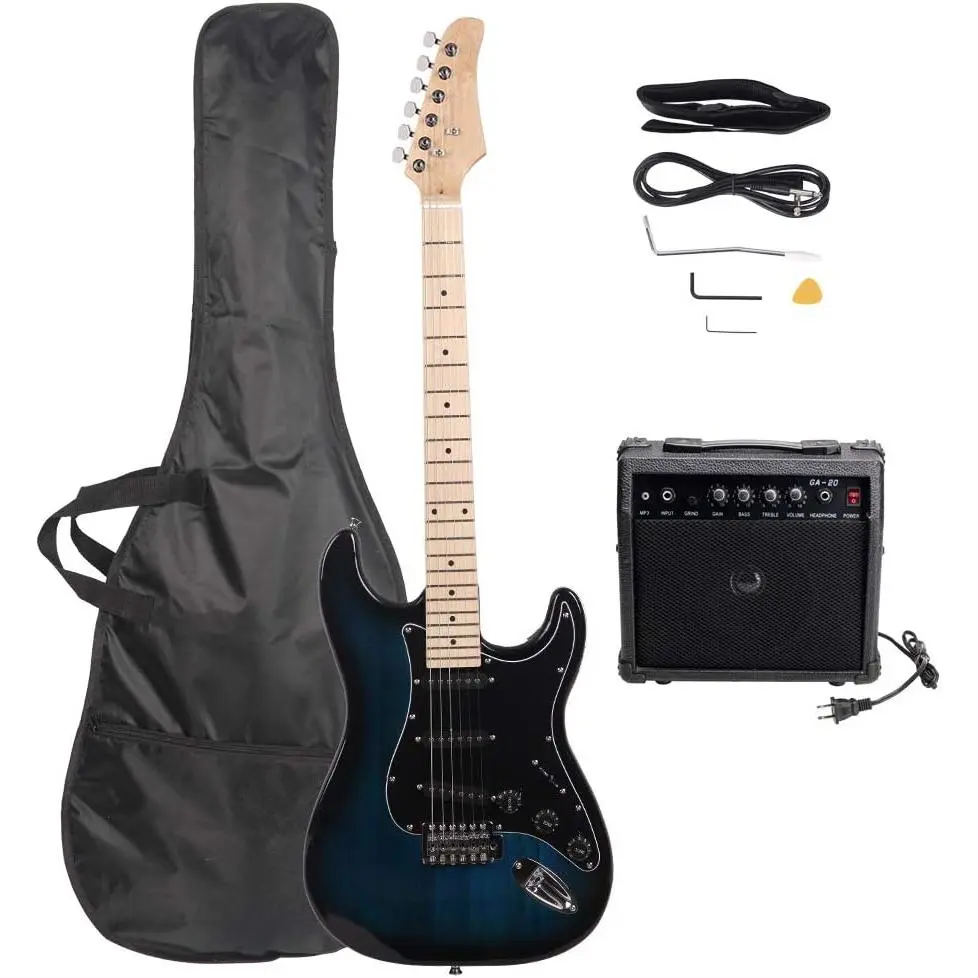GLARRY Full Size Electric Guitar for Music Lover Beginner with 20W Amp and Accessories Pack Guitar Bag,back to school tiktokshopbacktoschool