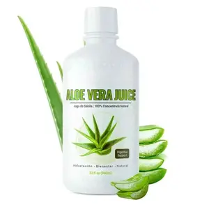 Aloe Vera Juice - 32 fl oz - Unflavored and Gluten Free Drink 100% concentrated Jugo de Sabila - Made in USA