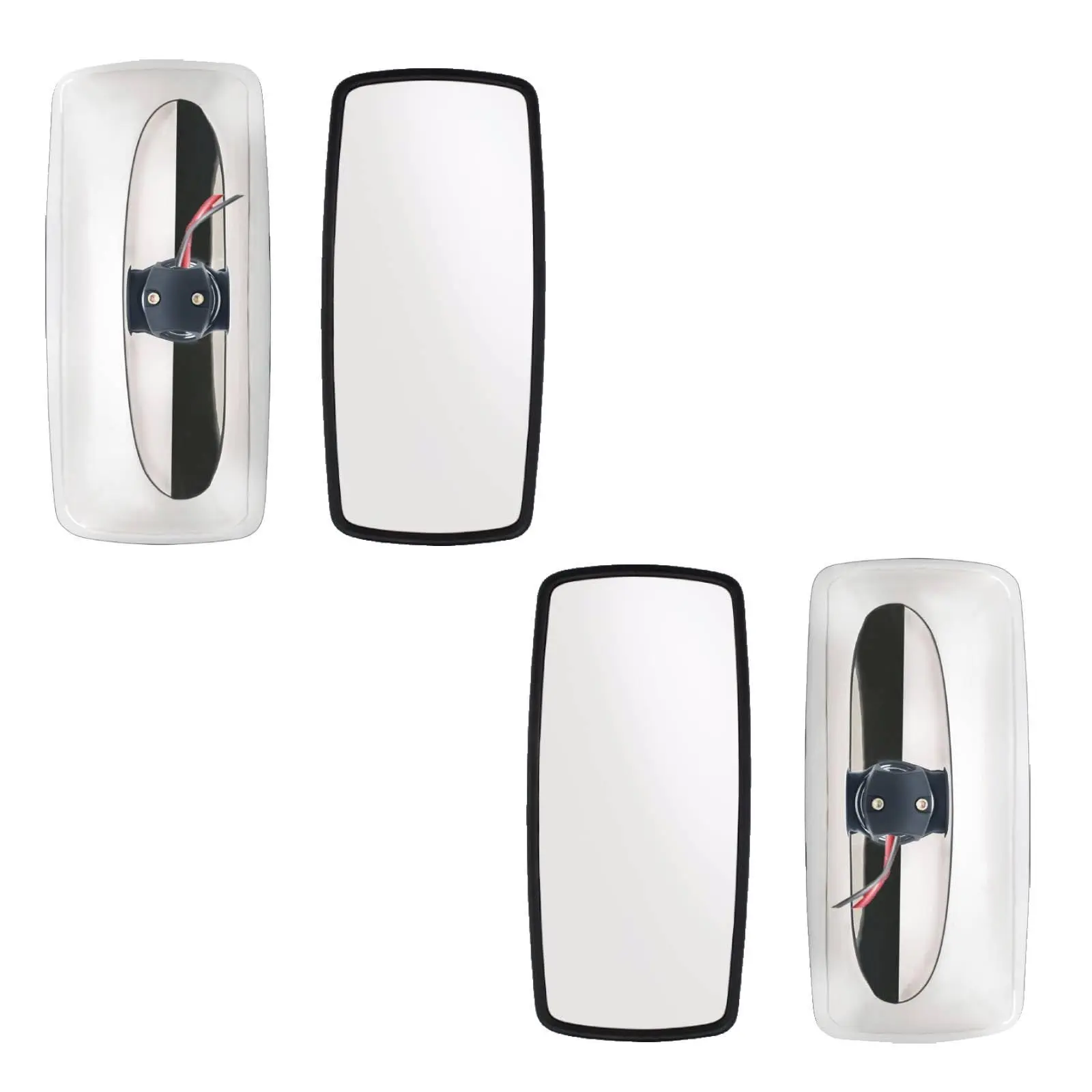 TORQUE Chrome Heated Main Door Mirrors Pair (2 x TR035) - Automotive Replacement Parts for Freightliner M2, Columbia 100, 106, 112, 114 Trucks (Driver LHD Left, Passenger RHD Right)