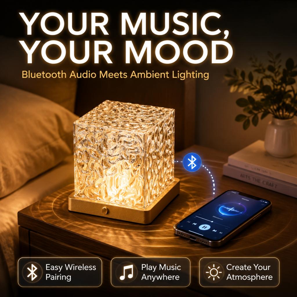 Super Upgraded 16- Colors Water Ripple Projector Lamp with Bluetooth Speaker Music Sync Rechargeable Ocean Wave Ambient Light Remote Night Light Aesthetic Room Decor home light projector galaxy Super Upgraded 16- Colors Water Ripple Projector Lamp with Bluetooth Speaker Music Sync Rechargeable Ocean Wave Ambient Light Remote Night Light Aesthetic Room Decor home light projector galaxy