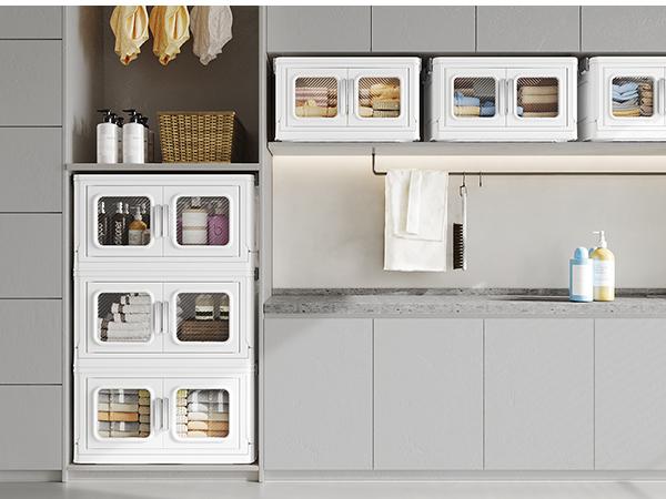 Broview V80 150Qt/200Qt/250Qt/360Qt/480Qt Stackable Storage Bins with Lids, Each 120Qt Stackable Bins with 1 Lid, High Quality Large Plastic Containers Collapsible Closet Organizers for Home Bedroom Craft Blanket Clothing Organization