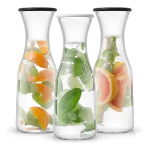 Hali Glass Carafe Bottle Pitcher with Lids Hali Glass Carafe Bottle Pitcher with Lids