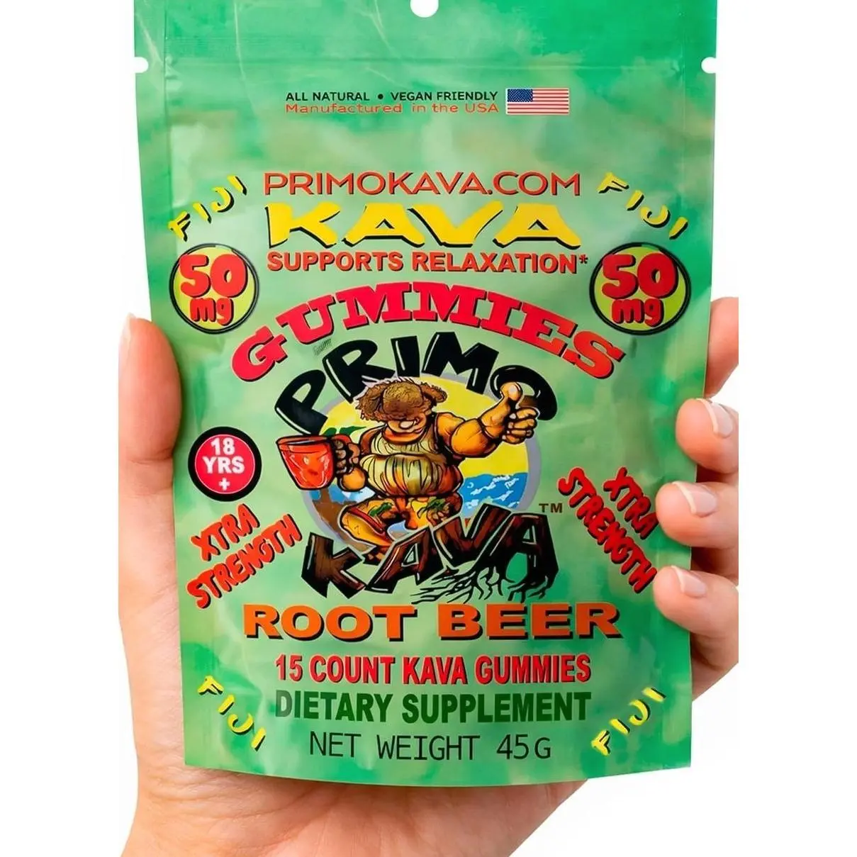 Kava Kava Gummies 50mg – Strong Noble Kava with 50mg Kavalactones for Calm & Relaxation – Alcohol-Free – Fast-Acting Fiji Kava Root Extract- Certified 3rd Party Testing – Root Beer Flavor – 15 Count