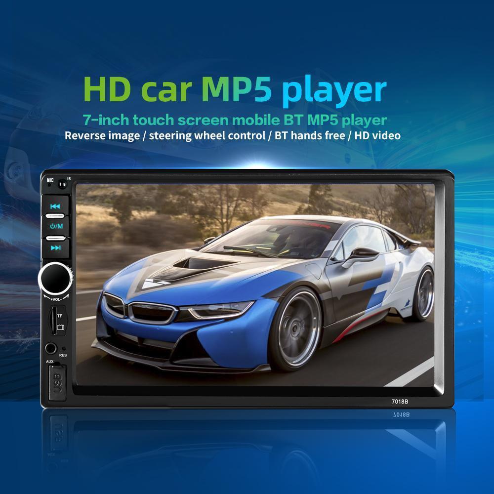 Dual Din Car Audio 7 Inch Touch Screen with Bluetooth Reversing Camera, USB, AUX, Auto Radio, MP5, MP4, MP3, MP3 Player, 12LED Rear Camera