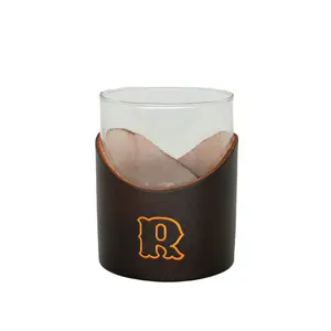 Large Initial Whiskey Glass