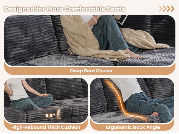 【6 Packages Shipping】Ovios 131" Modular Sectional Sofa Couch with Ottoman, U-Shaped Minimalist Couches with 2 Oversized Chaise, L-Shaped Modern Deep Seat Cloud Plush Corduroy Sofas Set for Living Room, 6 Seater 【6 Packages Shipping】Ovios 131" Modular Sectional Sofa Couch with Ottoman, U-Shaped Minimalist Couches with 2 Oversized Chaise, L-Shaped Modern Deep Seat Cloud Plush Corduroy Sofas Set for Living Room, 6 Seater