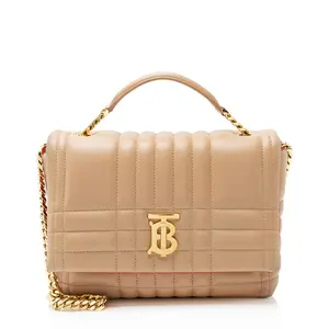 Pre-owned BURBERRY Lambskin Shoulder Bags Quilted TB Lola Small Top Handle