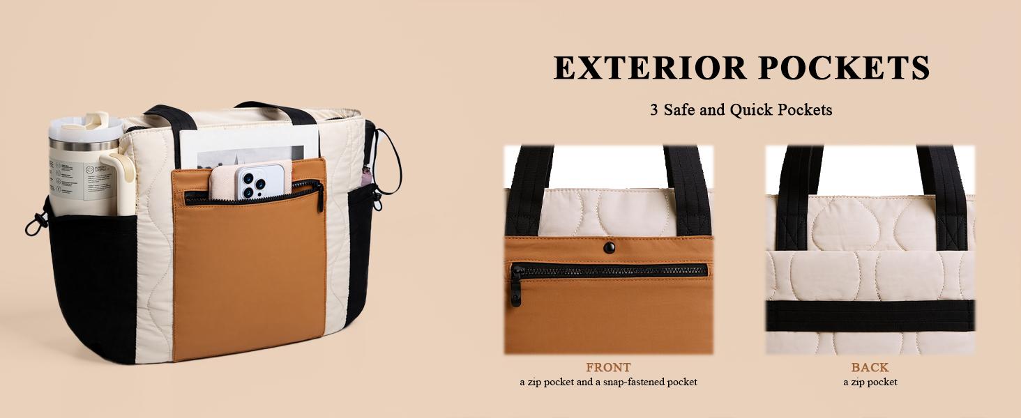 【Flash Sale】Milan Chiva Tote Bag for Women Ultra-Lightweight Puffer Tote Bag with 19L Capacity & Multi-Functional Storage for Travel School & Daily Use 2pcs