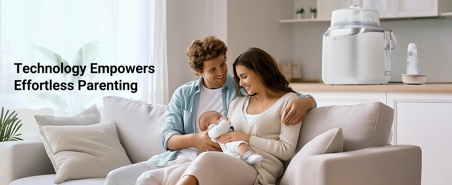 Bear Bottle Washer Pro, Baby Bottle Washer and Sterilizer and Dryer - All in One Machine for Bottles, Pump Parts & Baby Essentials with 90 Detergent Tablets - Effortless, Time-Saving