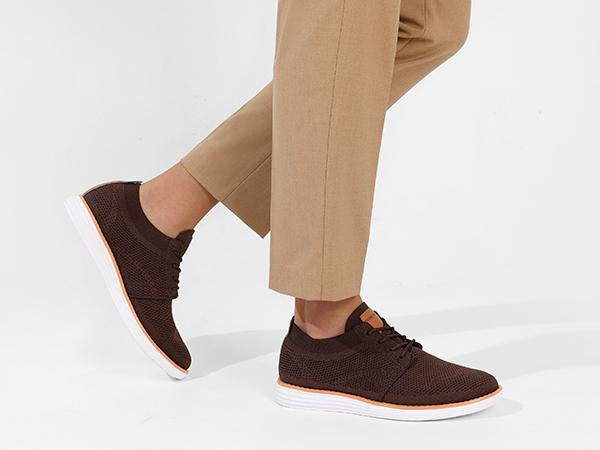 Bruno Marc Men's Breathable Mesh Round Toe Oxford Sneakers with Wedge Heel for Casual Training