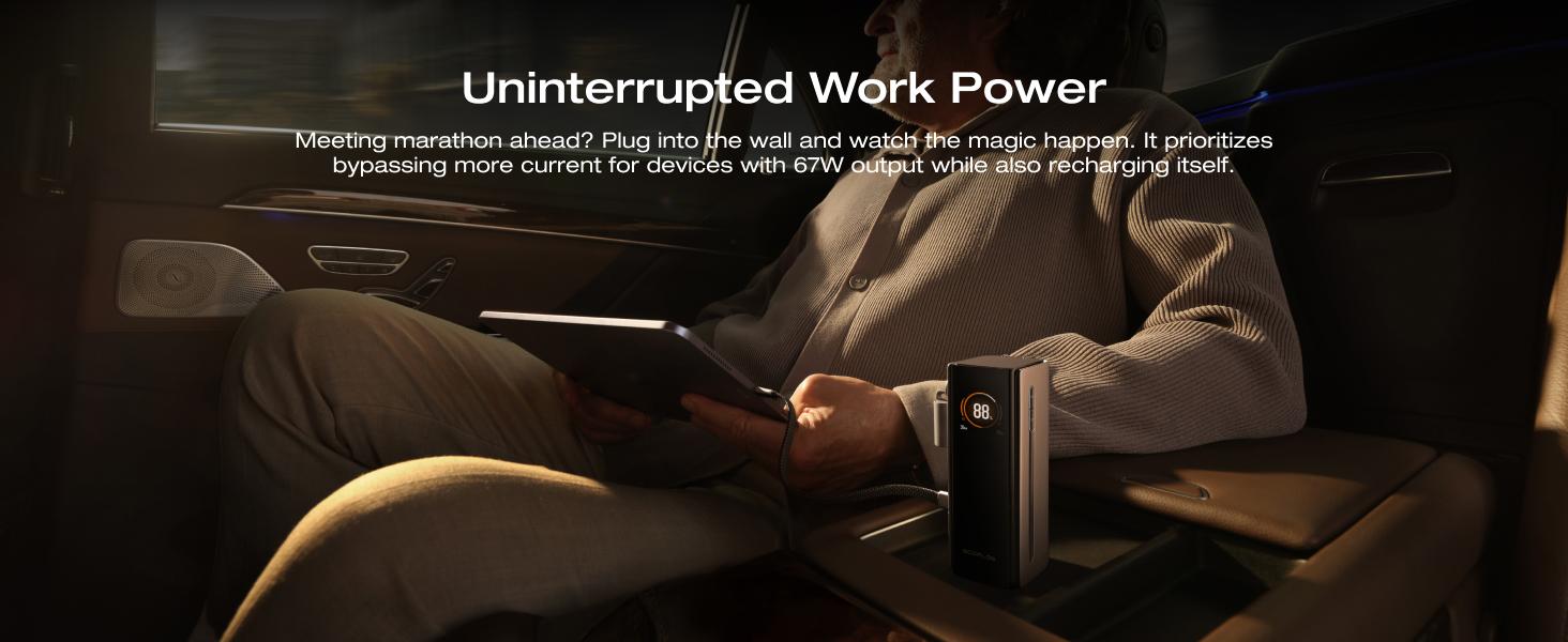 【Exclusive TikTok Gift】EcoFlow Rapid Pro 3-in-1 Power Bank, 10,000mAh Battery Pack with 67W Foldable AC Plug, Detachable USB-C Cable, 45W Fast Recharging, LCD Display, Compatible with Phones, Laptops, and More