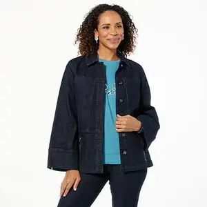 MarlaWynne WynneDenim Patch Pocket Peplum Jacket
