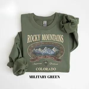 Retro Rocky Mountains Gildan Sweatshirt, Vintage 90s Colorado Graphic Crewneck, Old School Hiking Pullover, Cozy Mountain Nostalgia Gift