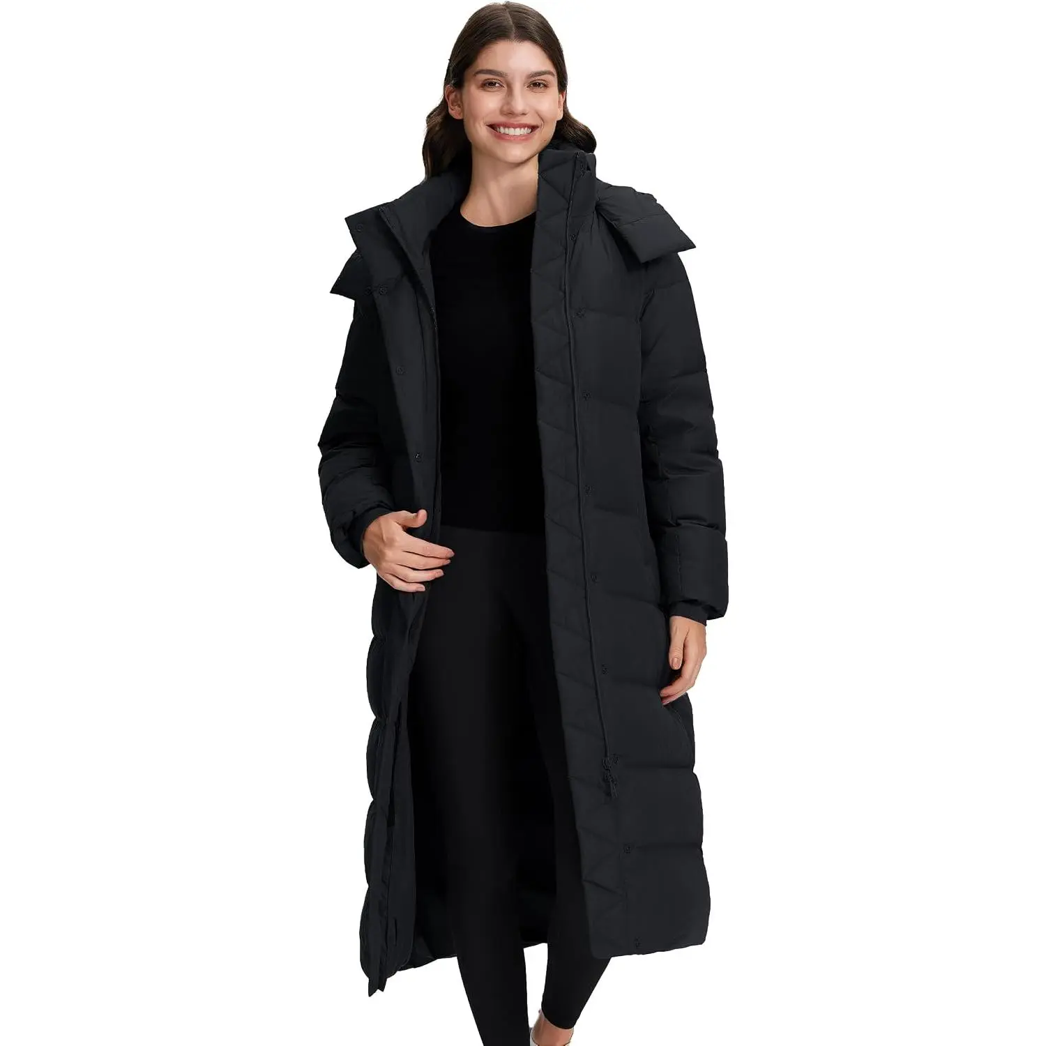 Pioneer Camp Women's Thickened Long Down Jacket 650+ Fill Power Puffer Jacket Winter Coat Parka Jacket with Hood