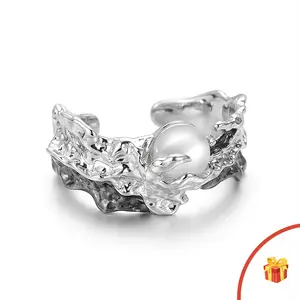 Couple Rings for Him & Her, Adjustable Open Band, Soft Glow Stone, Valentine Present，Gift for Lovers