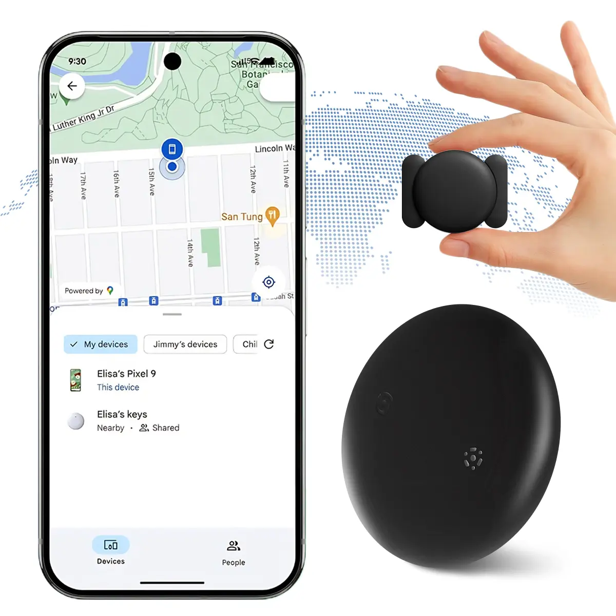 Mini Magnetic GPS Tracker for Car/Vehicle/ Kids/Dogs/Luggage, Waterproof Hidden Locator, No Monthly Fee, Global Coverage Anti-Lost Device