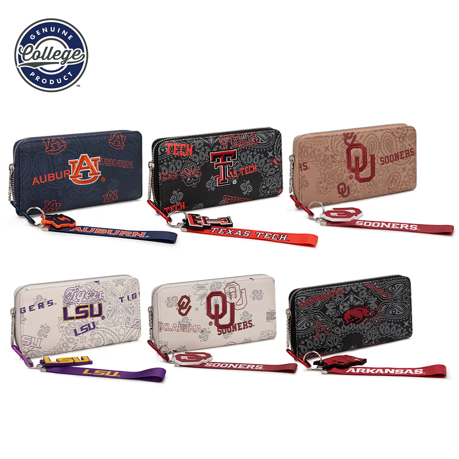 NCAA Wristlet Purse Wallet for Women with RFID Blocking – Compact Clutch Wristlet Bag for Sports Fans, Game Day, Travel, Stadium Events & Gifts 011 Custom