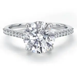 Gem Stone King 1.16 to 3.16 Cttw 14K White Gold IGI Certified Lab Grown Diamond Engagement Ring | D-E Color | VS1-VS2 Clarity | Wedding Anniversary Promise Gold Ring For Women