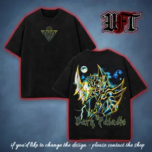 Yugioh yugioh duel monster card yami yugi muto dark black Paladin v2 art tattoo game anime manga movie 2 sided washed tshirt graphic tees menswear