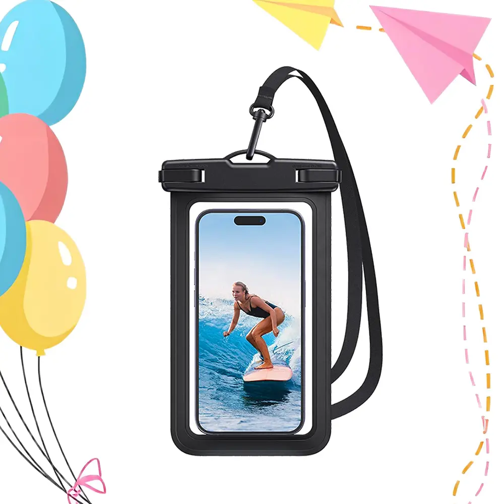 Waterproof Phone Case, Universal Protective Cover for iPhone 17/16/15/14/13 Pro Max Plus (Supports up to 8.9 inches), IPX8 Waterproof Beach Travel Essential Phone Waterproof Protection Bag