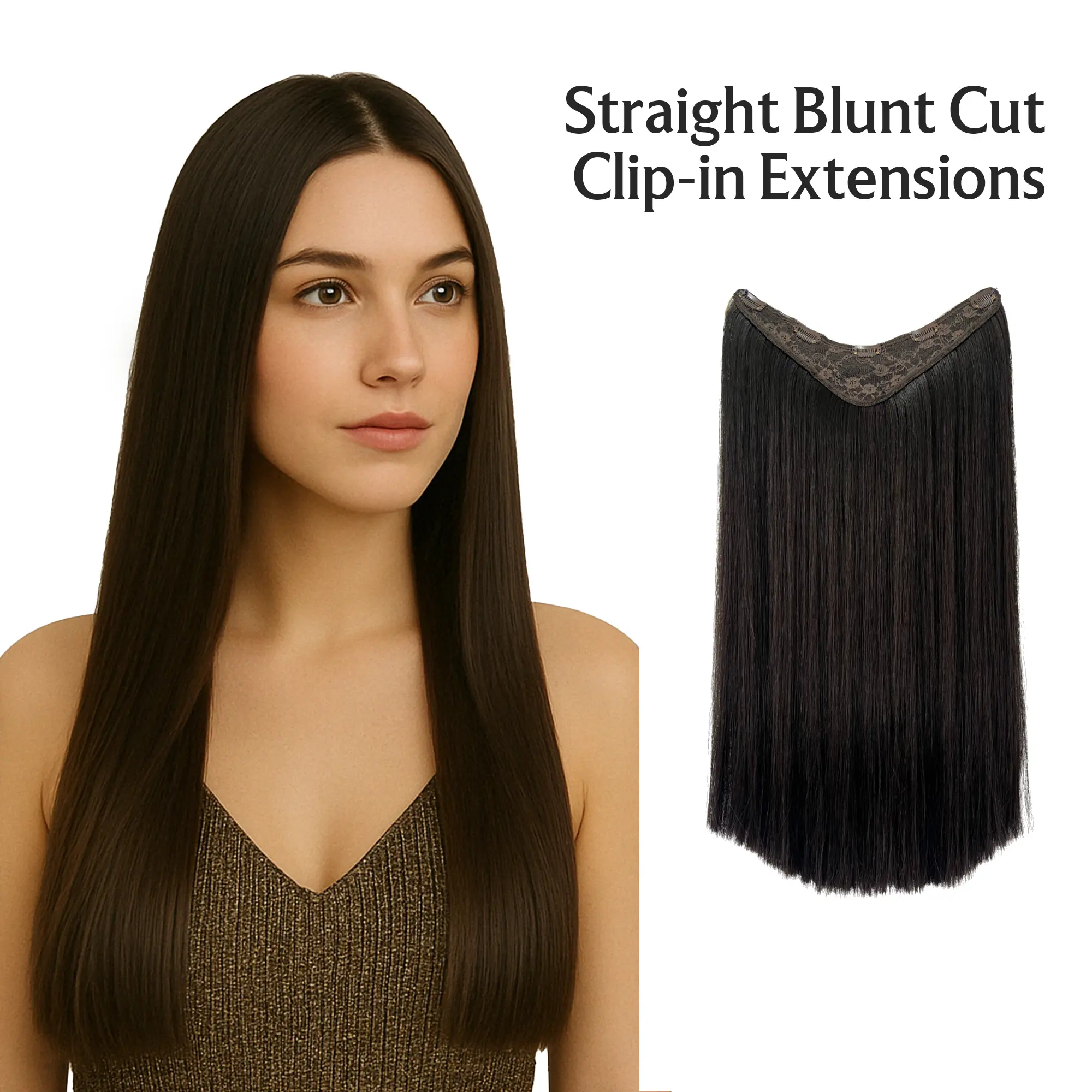 One Piece Hair Extension - Blunt Cut