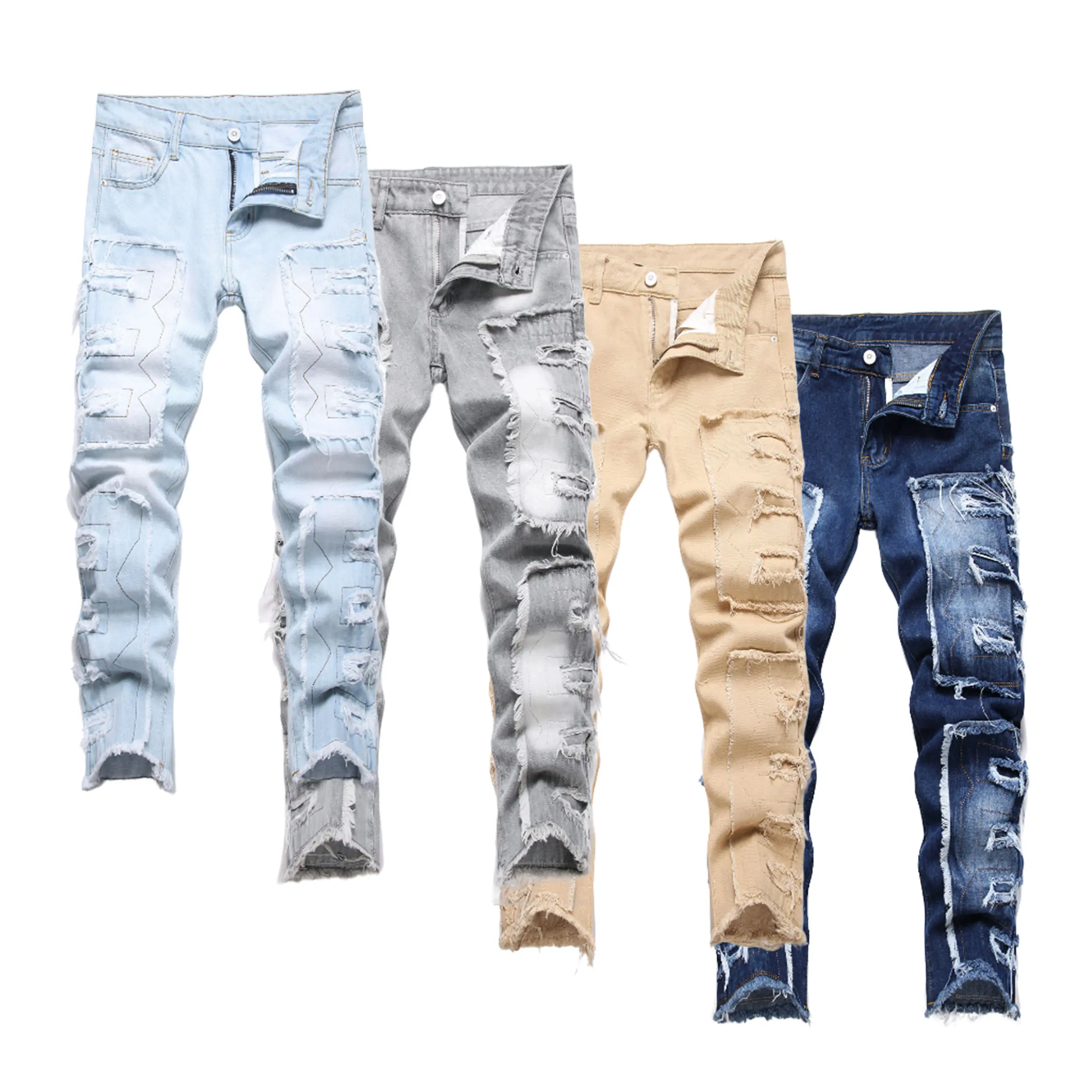 Boys' Skinny Fit Edgy Kid Denim Pants - Cotton Blend, Destroyed Jeans with Ripped Look, Available in Children Sizes