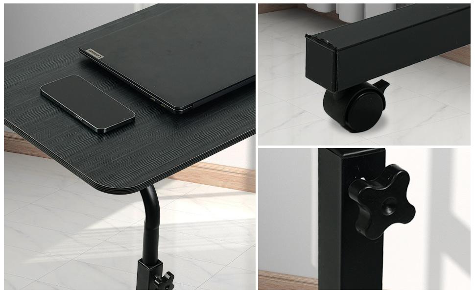 Mean Yeah Mobile Standing Desk, Laptop Desk Height Adjustable, Rolling Standing Laptop Desk with Wheels, Ergonomic Sit-Stand Workstation, for Home Office