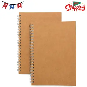 Soft Cover Spiral Notebook Journal 2-Pack, Unlined Paper, 100 Pages/ 50 Sheets, 7.5 inch x 5.1 inch (Brown)