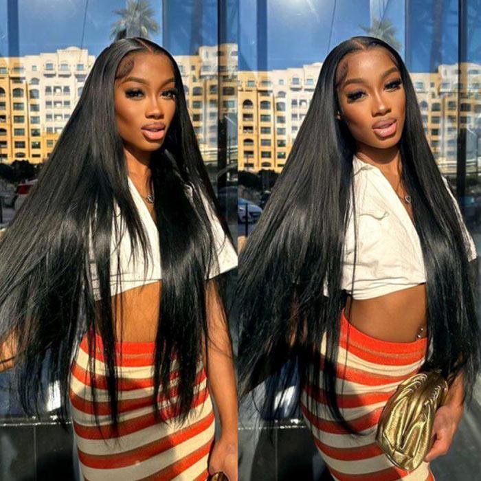 [Spring Must Have] Asteria Hair Straight Hair Glueless Wig Pre Cut 7x5 Lace Closure Ready to Go Wig Pre Bleached Tiny Knots Human Hair Wigs