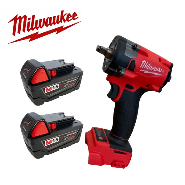 Milwaukee 3/8" Square Drive Compact Brushless Impact Wrench Kit - Brushless Motor, 300Nm High Torque, 4-Speed Setting, Fast Bolt Removal, Dual-Purpose Hardware Cordless Tool, Lithium-Ion Batteries, Tri-LED Work Light for Mechanics, Car Maintenance, High T