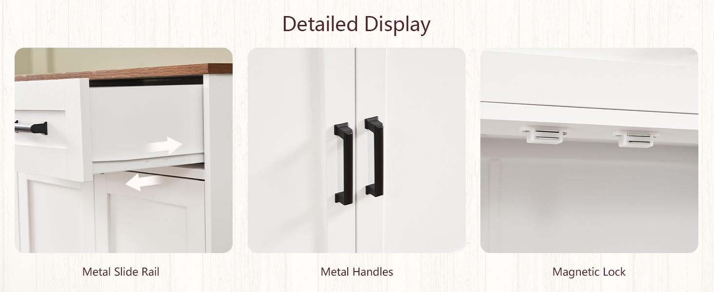 Fabiula Modern Sideboard Buffet Cabinet with Storage 4 Barn Doors Wood Coffee Bar Cabinet for Kitchen Living Room  Farmhouse Cupboard Farmhouse  Furniture