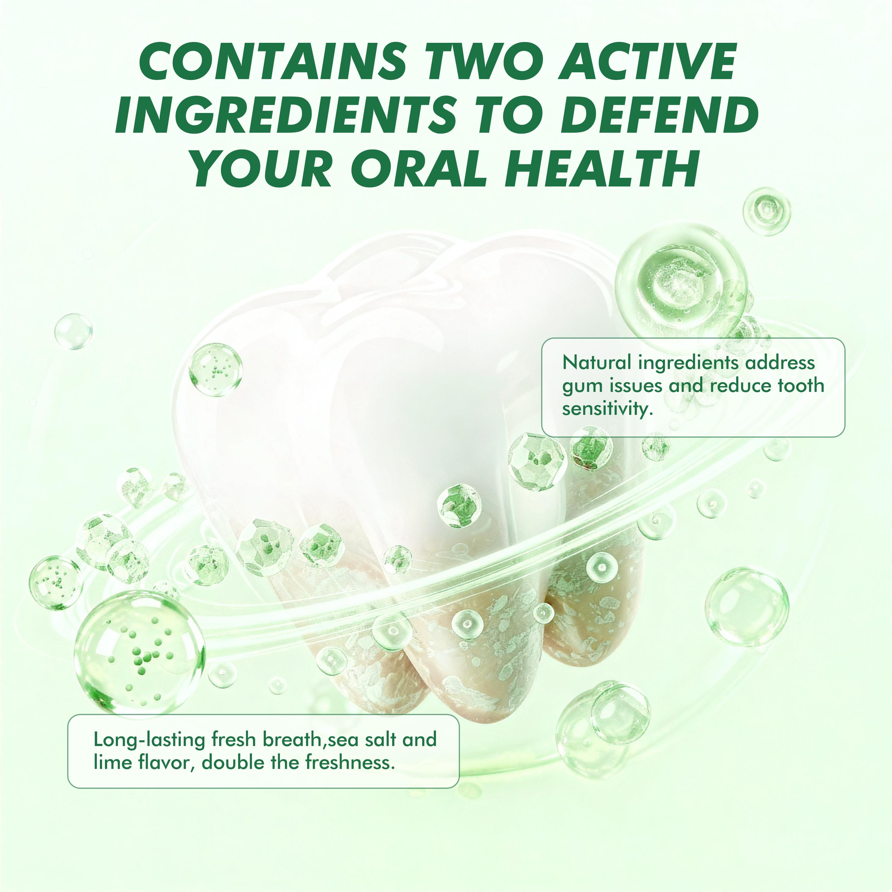 CEELIKE SEA SALT & LIME Fresh Breath Toothpaste | Deeply Cleans Teeth, Provides Long-Lasting Freshness, Gently Cares for Oral Health