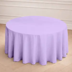 Polyester 120" Round Tablecloth Lavender Lilac - Seamless Wrinkle-Resistant Table Cover