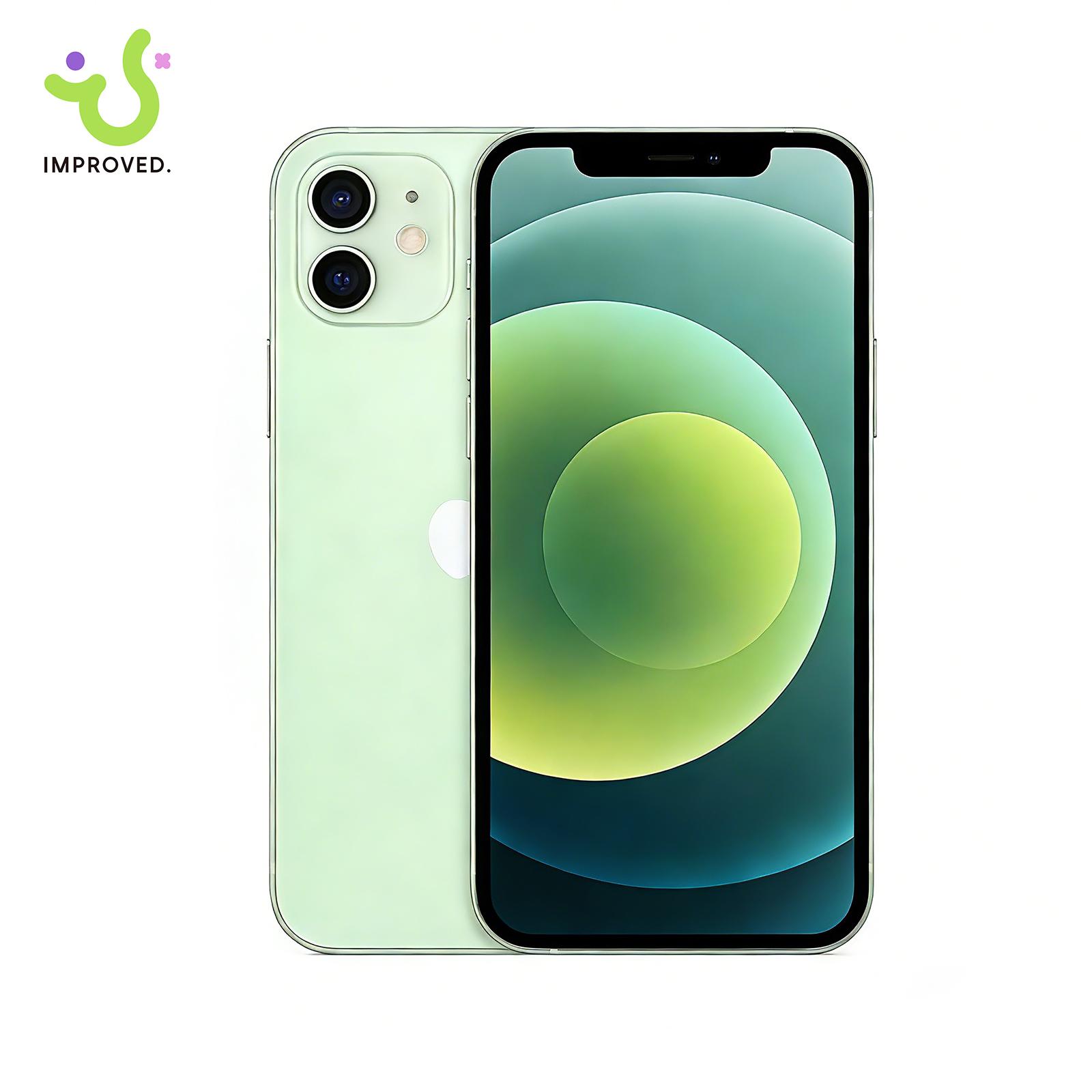 Refurbished iPhone 12 64GB Green (Unlocked) - Excellent condition, 6.1″ display, supports any carriers, like-new performance, 1-Year Warranty by JunQ Trading