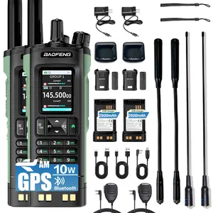 BAOFENG UV-32 Ham Radio Handheld, 10W Walkie Talkie with GPS, Bluetooth, APP Programming, Multi-Band, Wireless Copy Frequency, Type-C Rechargeable