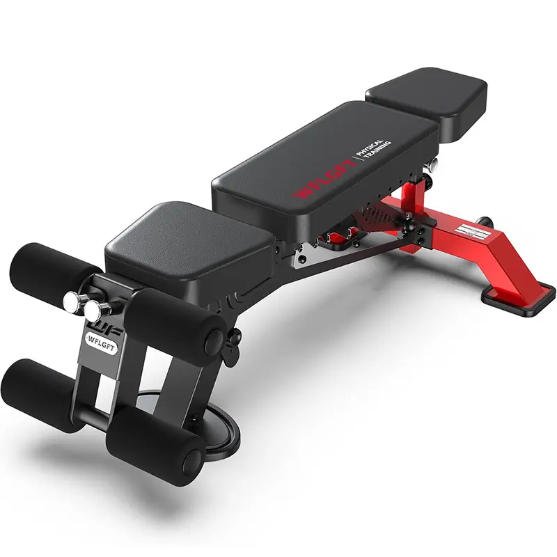 Pooboo Adjustable Weight Bench for Home Gym - Heavy Duty 1800lbs Cap. Steel Alloy Frame, Foldable Incline-Decline Bench with Leg Extension, Adjustable Elbow Support, Dual Backrest Support for Weight Lift, Resistance Training, Home Exercise Equipment, Stre
