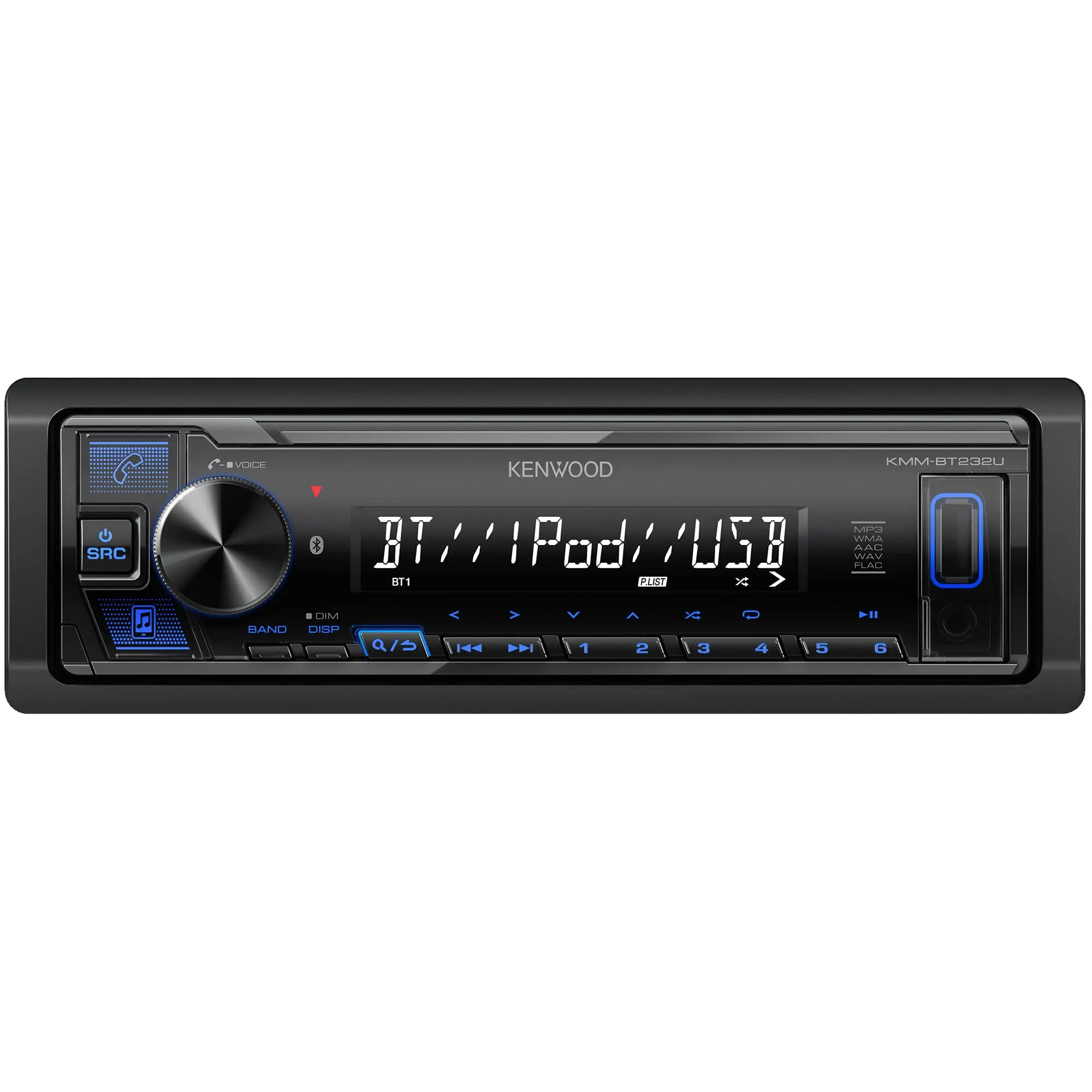 Kenwood KMM-BT232U Single-DIN Bluetooth USB AUX AM/FM Digital Media Receiver