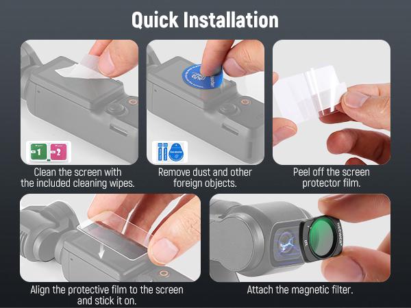 NEEWER FL-B09 Filter Set with 0.75x Wide Angle Lens for DJI Osmo Pocket 3, CPL, Variable ND2-ND32 & Black Diffusion 1/4 Filter Kit for Vlog, Travel Filming & Content Creation