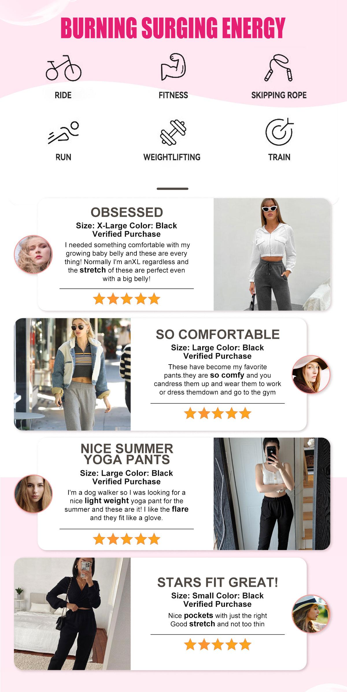 SHOWITTY Women's High Waisted 3 Pack Joggers – Lightweight Sweatpants with Pockets, Comfy Yoga Pants for Workout, Travel & Lounge