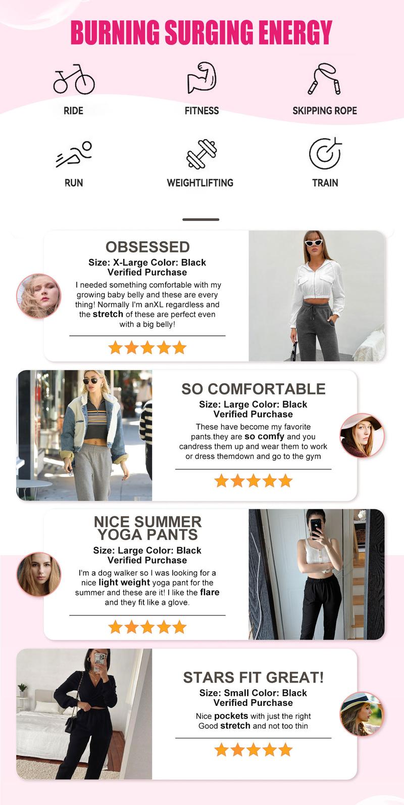 SHOWITTY Women's High Waisted 3 Pack Joggers – Lightweight Sweatpants with Pockets, Comfy Yoga Pants for Workout, Travel & Lounge