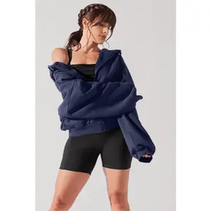 Zip Cloud Hoodie - Academic Navy (with toggles)