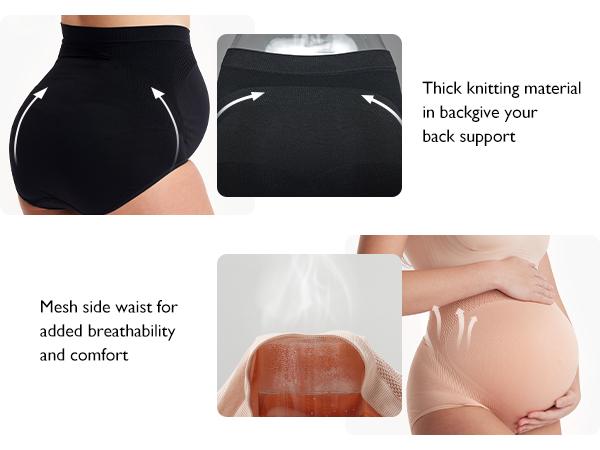 Momcozy Women's Maternity High Waist Underwear Pregnancy Seamless Soft Belly Support Panties Over Bump 3 Pack