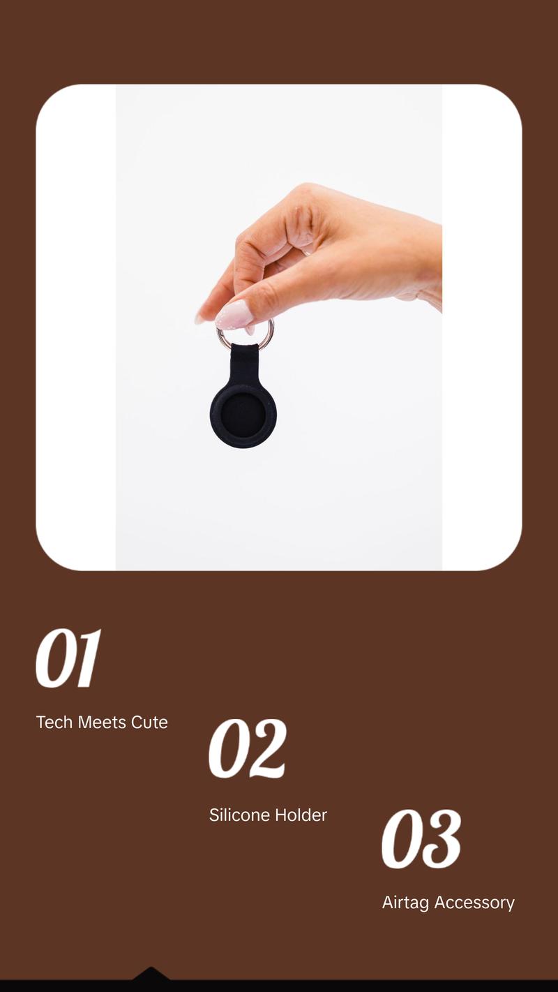 bowie silicone airtag keychain