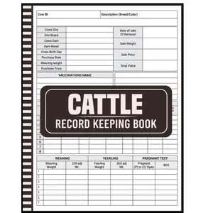 Cattle Record Keeping Book: Keep Your Ranching and Livestock Organized, Planning Calendar, (8.5 x 11 Inches) 110 Pages