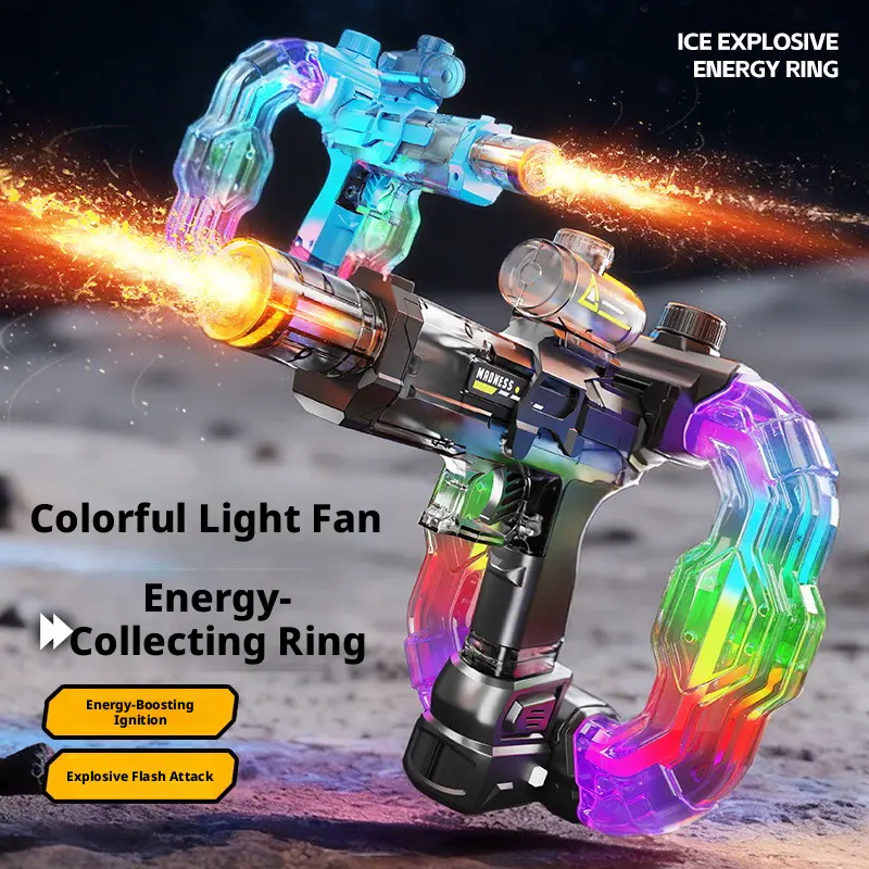 Rechargeable Automatic Electric Water Gun Toy with LED Light Effects, Large Capacity Drum, Long Range Pool-Beach Outdoor Toy for Kids