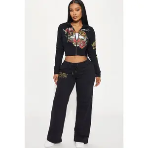 Ed Hardy Retro Tiger Zip Pant - Black A